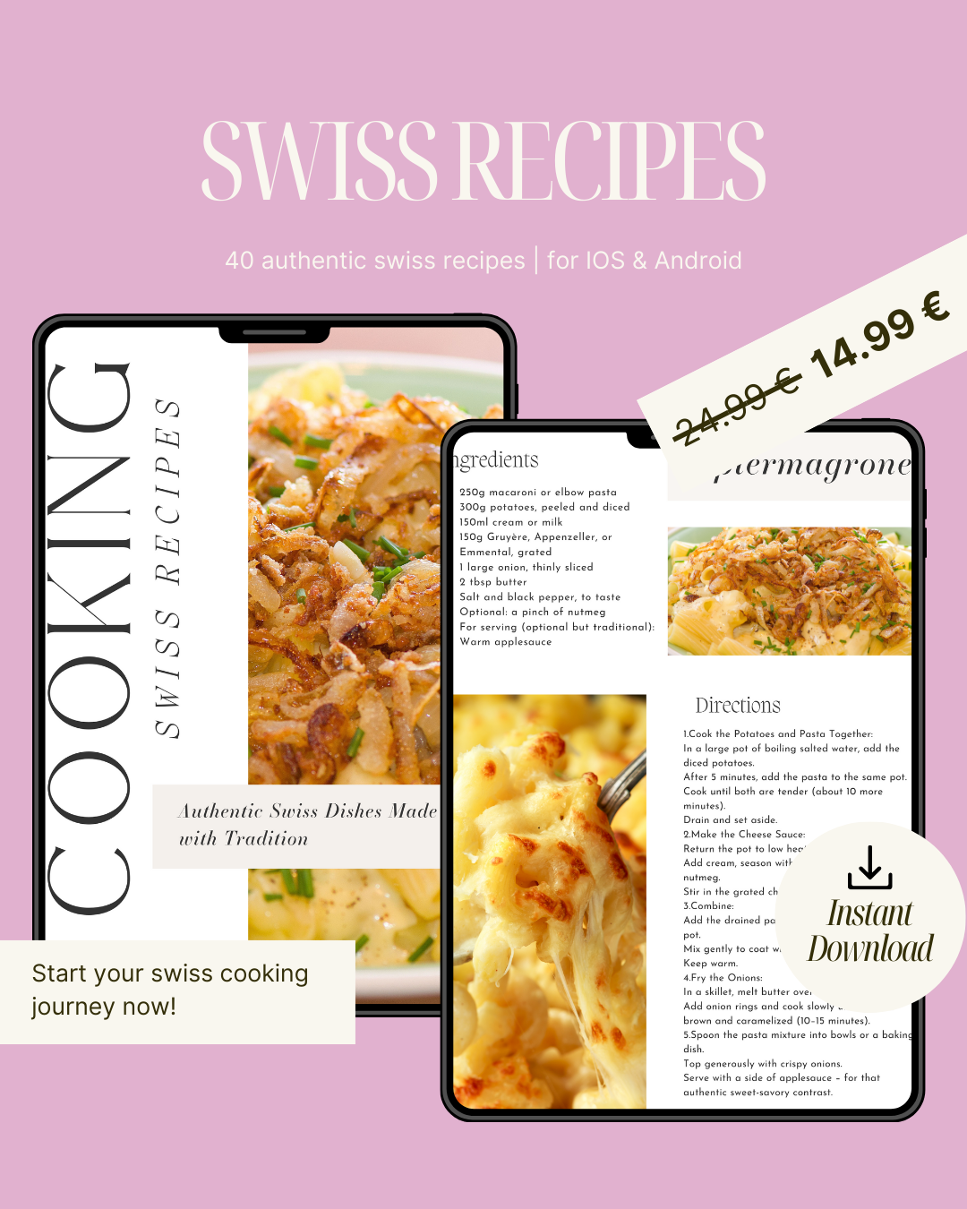 SWITZERLAND DIGITAL COOKBOOK – 40 RECIPES (PDF Download)